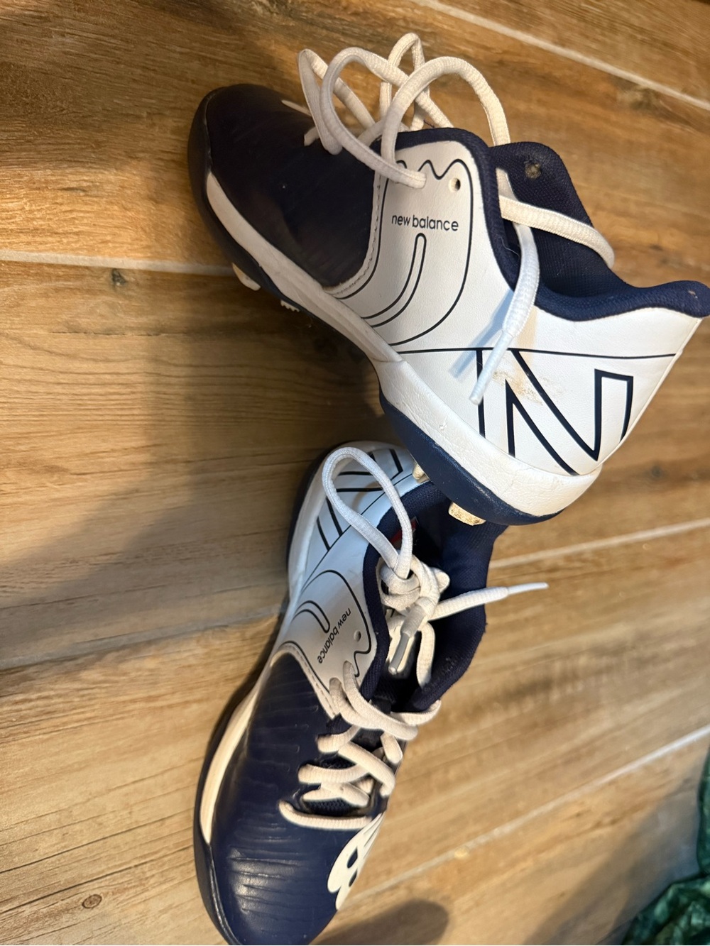 New Balance Kids Navy and White Cleats